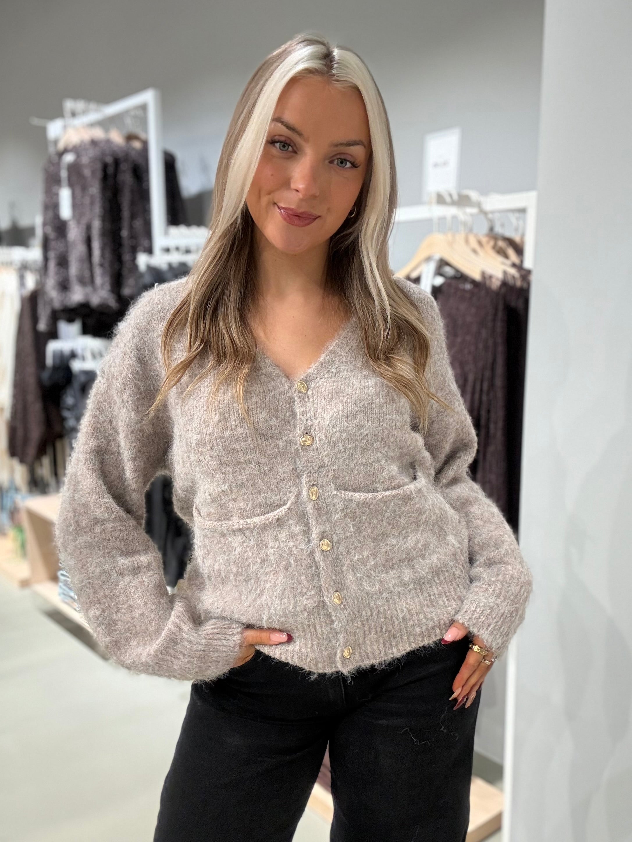 VILINNA Cardigan - Natural Melange